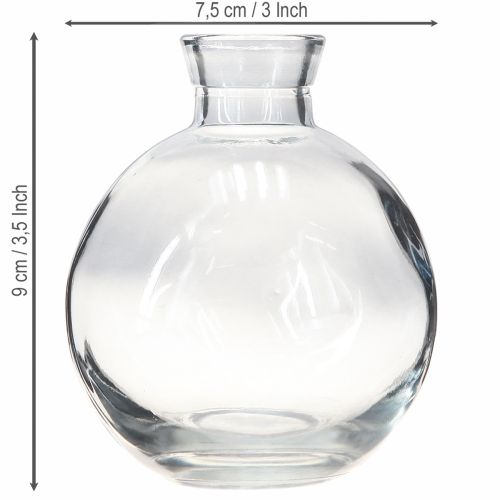 Artikel Mini Glasvaser Bulbous Blå Tonade Ø7,5cm H9cm 6 st