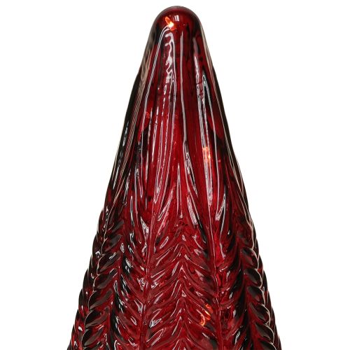 Artikel Mini julgran i glas LED röd grön brun 18 cm 3 st