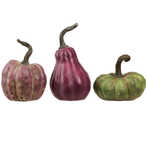 Artikel Mini Pumpa Dekoration Gröna Bär Höstdekoration Assorted 7,5/9/11cm 3 st