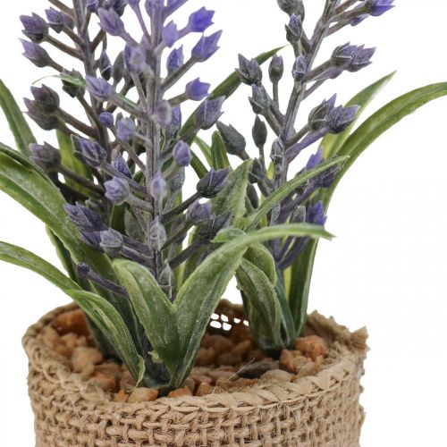 Floristik24 Konstgjord lavendel Konstgjord lavendelväxt i jutesäck H15cm