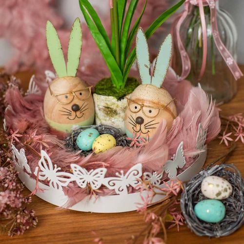 Floristik24 Mini påskkorg med pastellägg Färgglada påskdekorationer Ø6cm 12 st