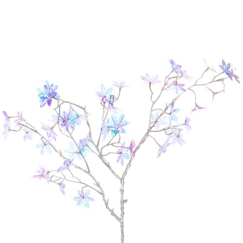 Konstgjord blommande gren med skimrande blommor, 80 cm