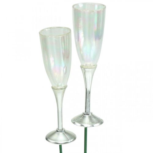Artikel Mini champagneglas nyårsdekoration för stickning 7,5cm 24 st