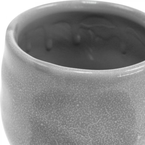 Floristik24 Keramisk cachepot, mini växtkruka, keramisk dekoration, lykta vågmönster Ø8cm 6st