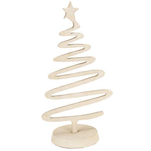 Floristik24 Mini julgransdekoration i metall, leroptik, beige, H30cm