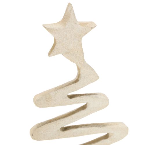 Artikel Mini julgransdekoration i metall, leroptik, beige, H30cm