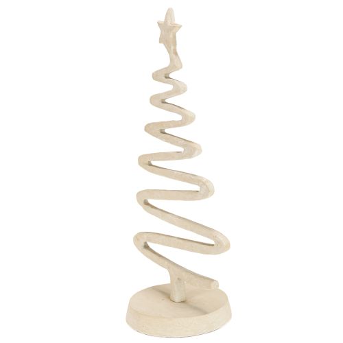Artikel Mini julgransdekoration i metall, leroptik, beige, H30cm