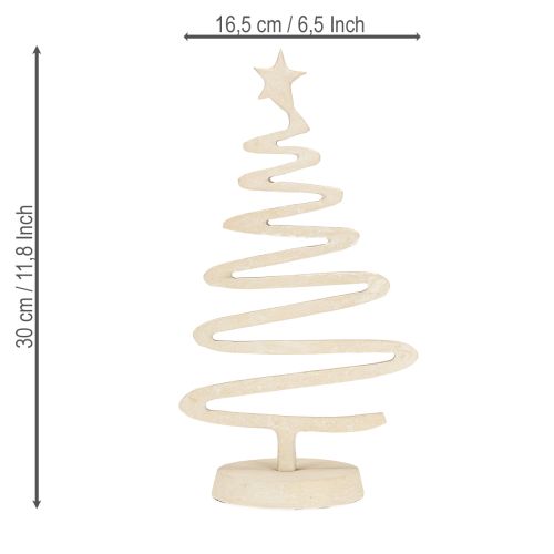 Artikel Mini julgransdekoration i metall, leroptik, beige, H30cm