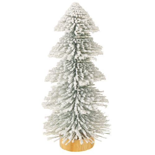 Floristik24 Mini julgransbelyst LED-gran med snö 28 cm