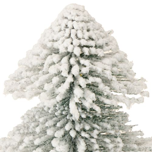 Floristik24 Mini julgransbelyst LED-gran med snö 28 cm