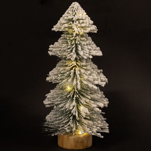 Artikel Mini julgransbelyst LED-gran med snö 28 cm