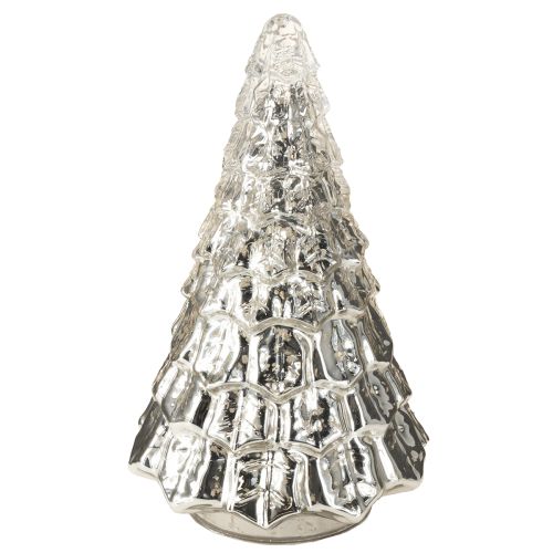 Mini julgran med LED-belysning silver guld 28cm