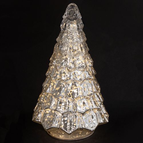 Artikel Mini julgran med LED-belysning silver guld 28cm