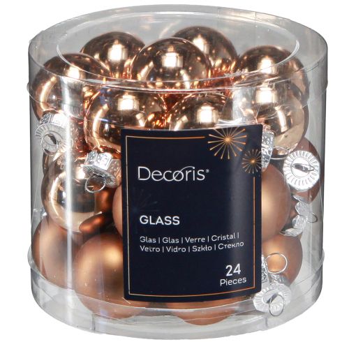 Artikel Mini julgranskulor glas i guld Ø2,5cm 22 st