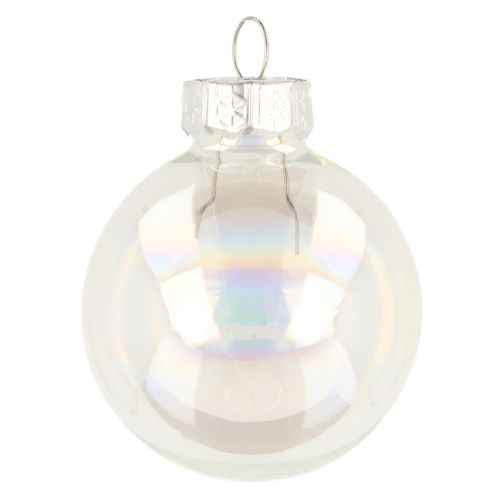Mini julkulor glas skimrande klara 4 cm 24 st