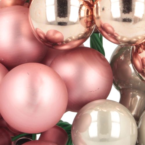Artikel Mini julkulor glasspegelbär rosa kräm Ø20mm 140 st