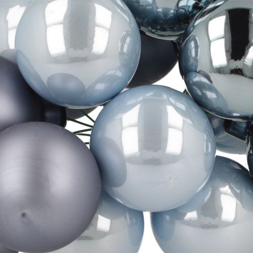 Artikel Mini julkulor glas blå matt metallic 40mm 32 st