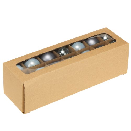 Artikel Mini julkulor glas blå matt metallic Ø4cm 24 st