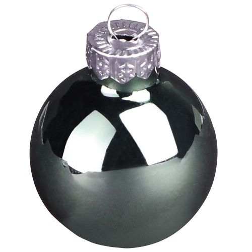 Mini julkulor glasgrön pärlemor grå Ø3cm 22 st | Floristik24.se