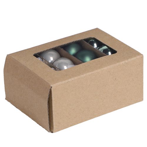 Mini julkulor glasgrön pärlemor grå Ø3cm 22 st | Floristik24.se