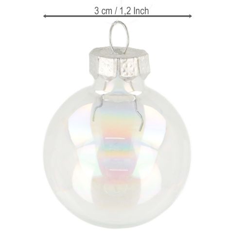 Artikel Mini julkulor glaskulor skimrande klara 3 cm 22 stycken