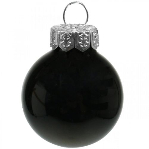 Artikel Mini julkulor glas svart glans/matt Ø2,5cm 24 st