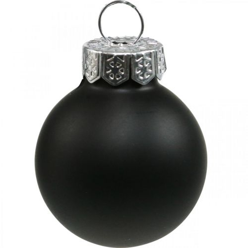 Artikel Mini julkulor glas svart glans/matt Ø2,5cm 24p