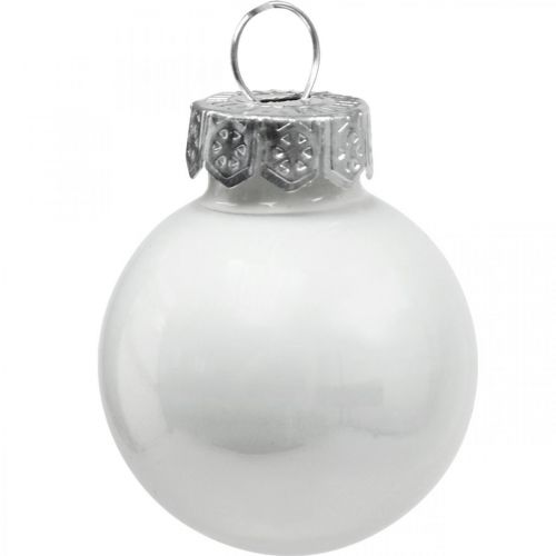 Artikel Mini julkulor glas vit glans/matt Ø2,5cm 24 st
