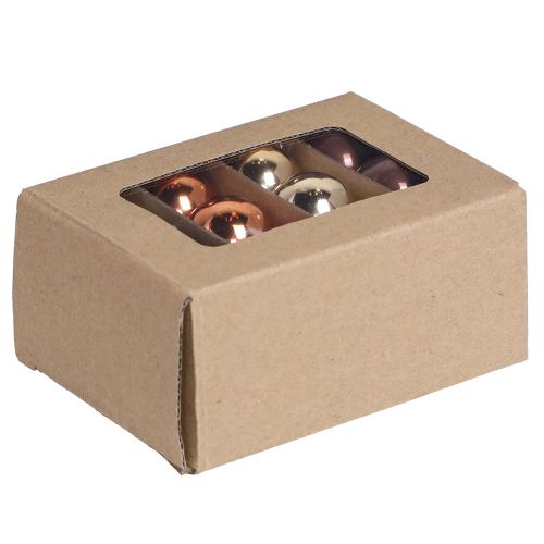 Artikel Mini julkulor guldbrun mix glas Ø3,5cm 22 st
