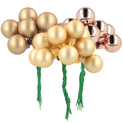 Floristik24 Mini julkulor guldrosa spegelbär 2 cm 140 bitar