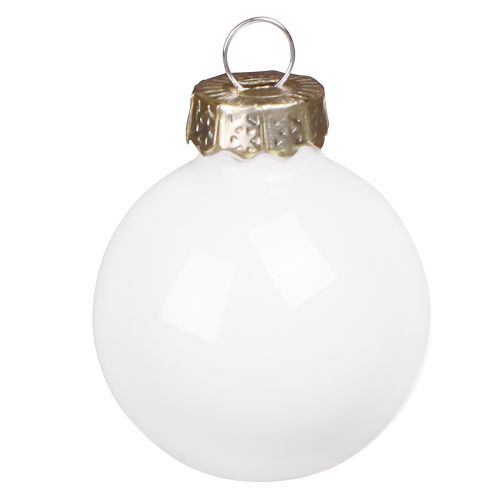 Artikel Mini julkulor vit glasemalj Ø3cm 22 st