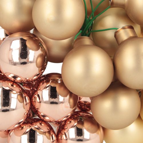 Artikel Mini julkulor på tråd guld rosé glas Ø25mm 140 st