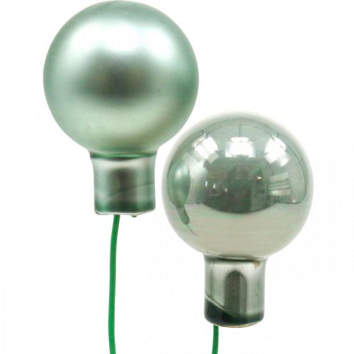 Floristik24 Mini julkulor på tråd mint spegel bär 20mm 140p