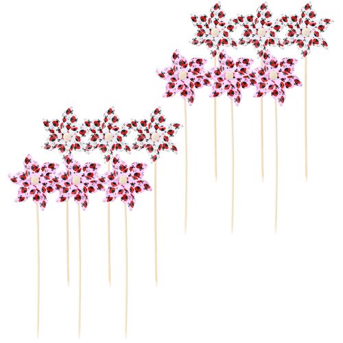 Artikel Mini Väderkvarn Nyckelpiga Dekoration Vit Lila Ø8cm 12 St