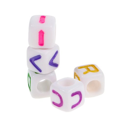 Floristik24 Mini kuber med bokstäver 7mm färgade 90g