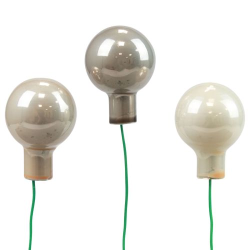 Artikel Minijulkulor krämgrå glasspegelbär Ø25mm 140 st