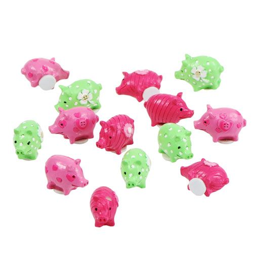 Floristik24 Mini lucky pig färgglada 2,5 cm 45p