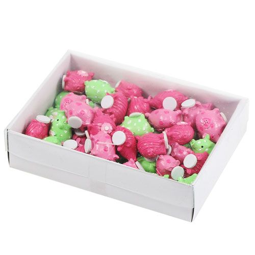 Floristik24 Mini lucky pig färgglada 2,5 cm 45p