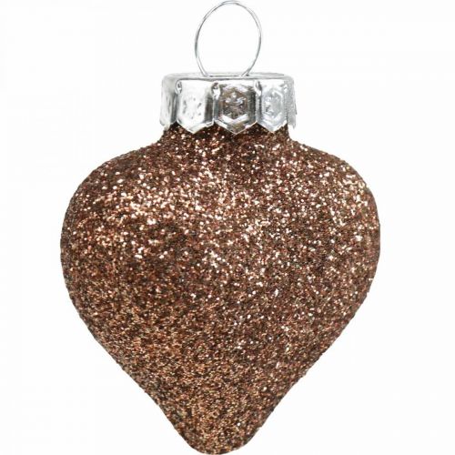 Floristik24 Mini julgransdekoration mix glas brun sorterad 4cm 12st