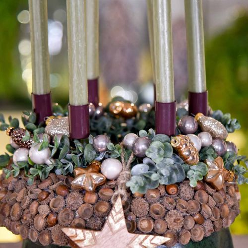 Floristik24 Mini julgransdekoration mix glas brun sorterad 4cm 12st