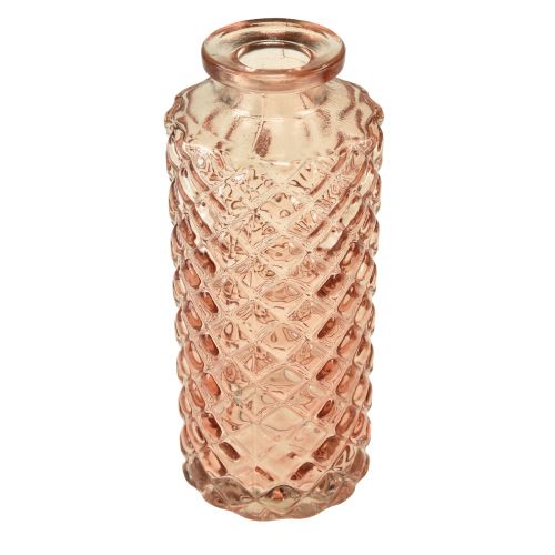 Floristik24 Mini glasvas diamant kristall look brun H13,5cm 4st