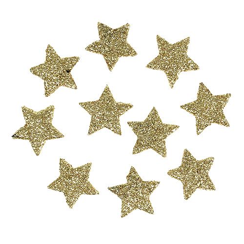 Artikel Mini glitter stjärnguld 2,5cm 96 st