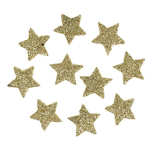 Floristik24 Mini glitter stjärnguld 2,5cm 96st