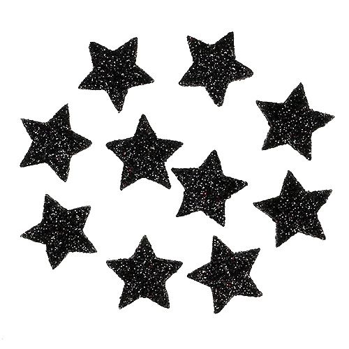 Floristik24 Mini glitterstjärna svart 2,5 cm 96 st