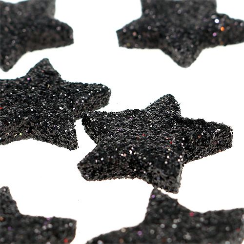 Artikel Mini glitterstjärna svart 2,5 cm 96 st