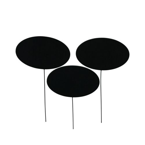 Mini Chalkboard Black Oval Metal Plug 7,5x4,5cm 12st