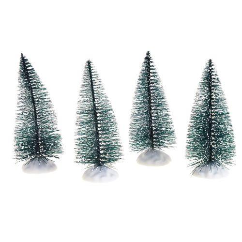 Mini julgransdekoration Julgran med snö 10cm 4 st