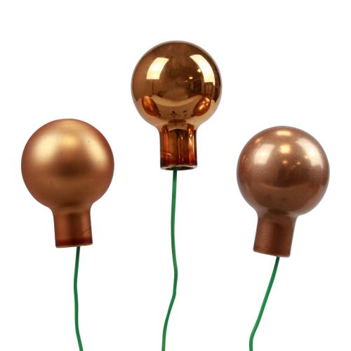 Artikel Mini julkulor på trådglas orange Ø2cm 140 st