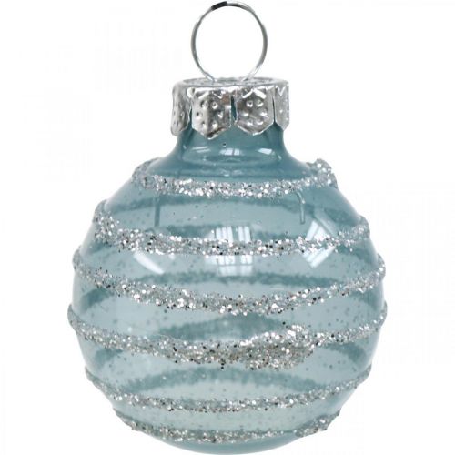 Artikel Mini julkulor blå äkta glas Ø3cm 9st