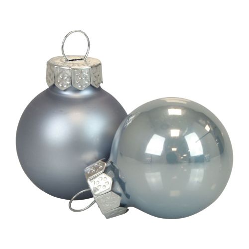 Floristik24 Mini julkulor glas blå matt/blank Ø2,5cm 20 st